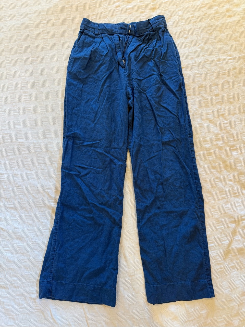 Abercrombie & Fitch Navy Blue Linen Casual Pants - XS - Picture 2 of 4